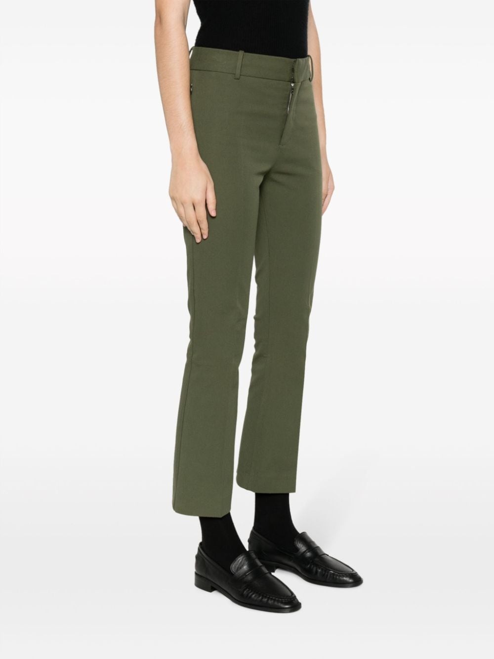 cropped stretch-cotton trousers - 3