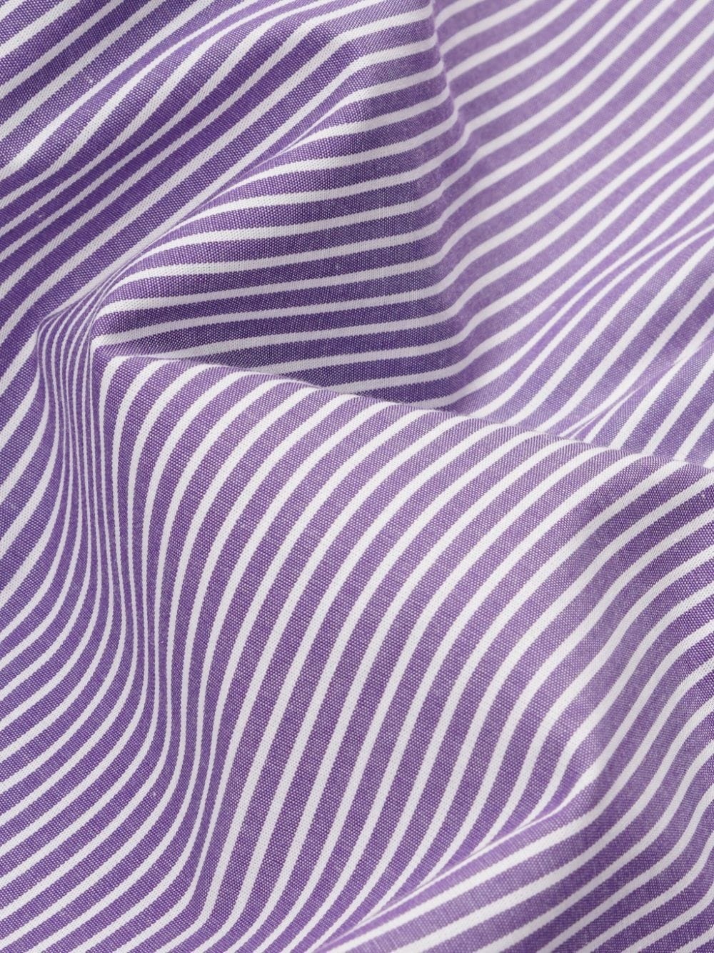 logo-embroidered striped cotton shirt - 3