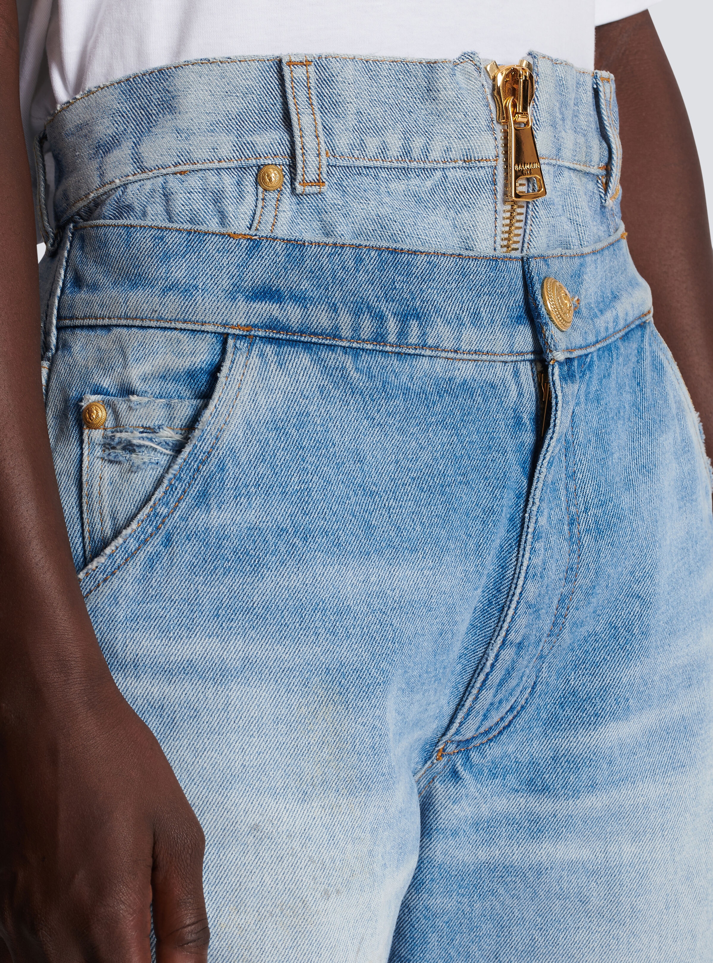Two-in-one faded jeans - 6