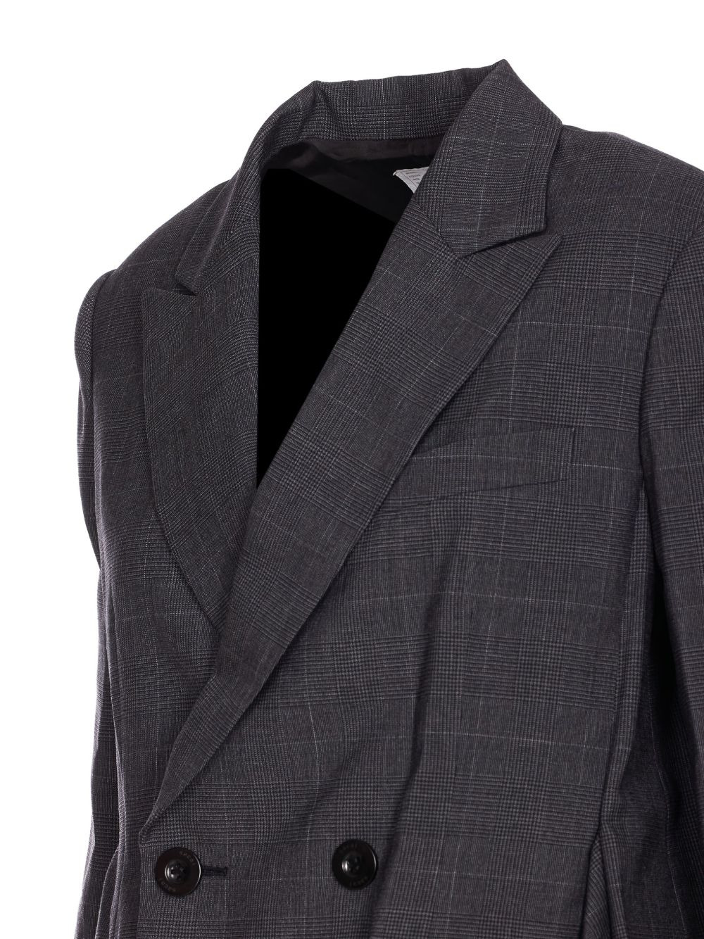 glen-check pleated blazer - 2