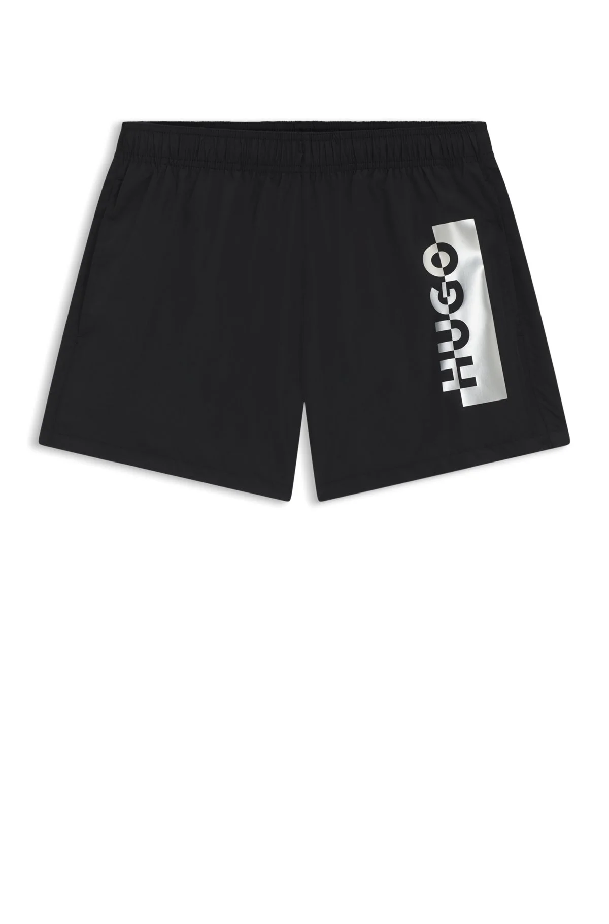 SWIM SHORTS WITH METALLIC SPLIT LOGO - 1