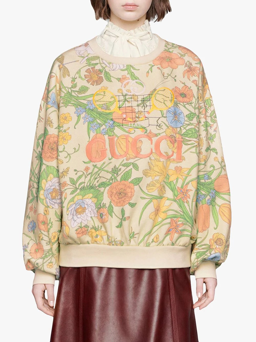 Flora print oversized sweatshirt - 3