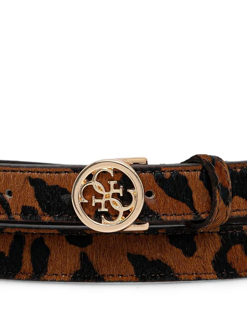 GUESS USA leopard-print logo-plaque belt outlook