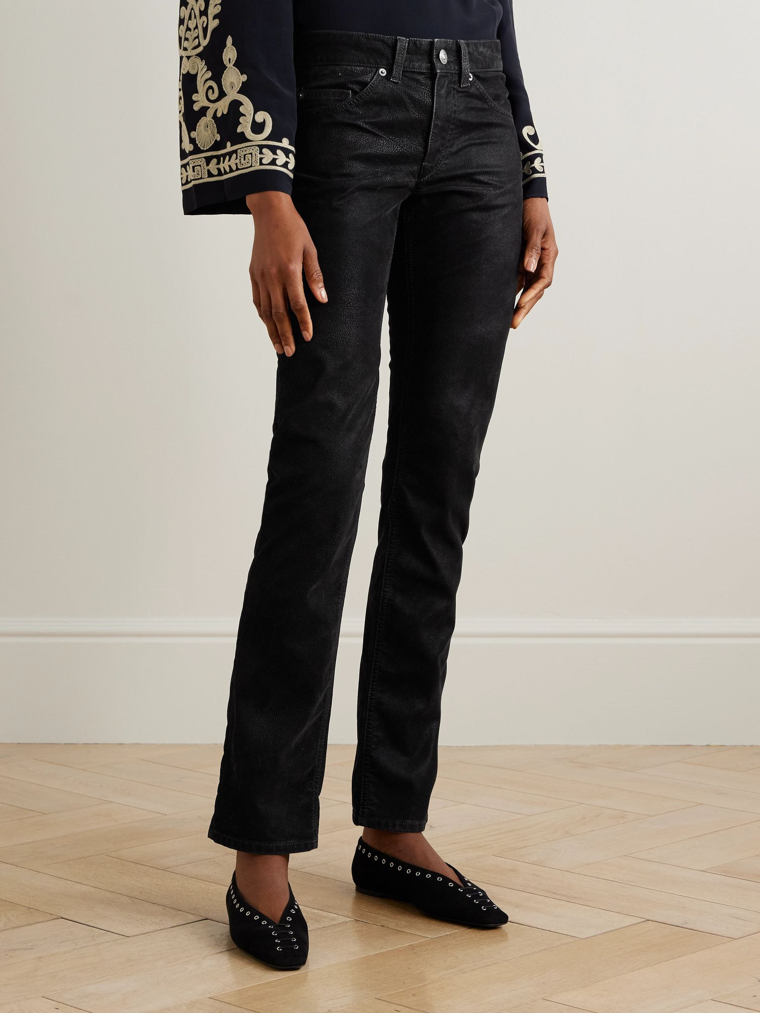 Kelsie coated skinny pants Black - 3