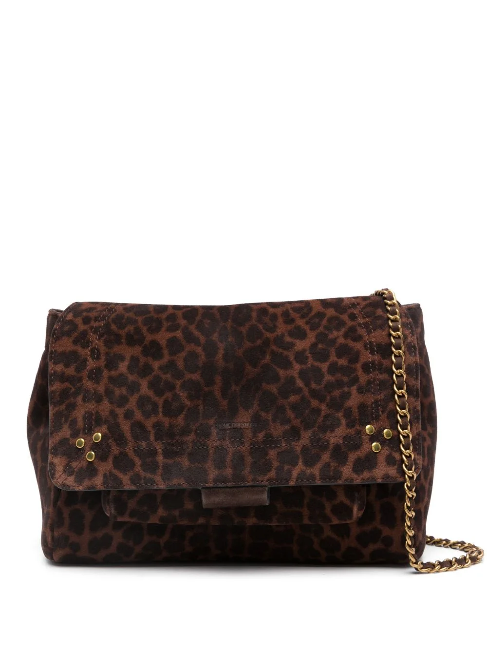leopart-print suede shoulder bag - 1