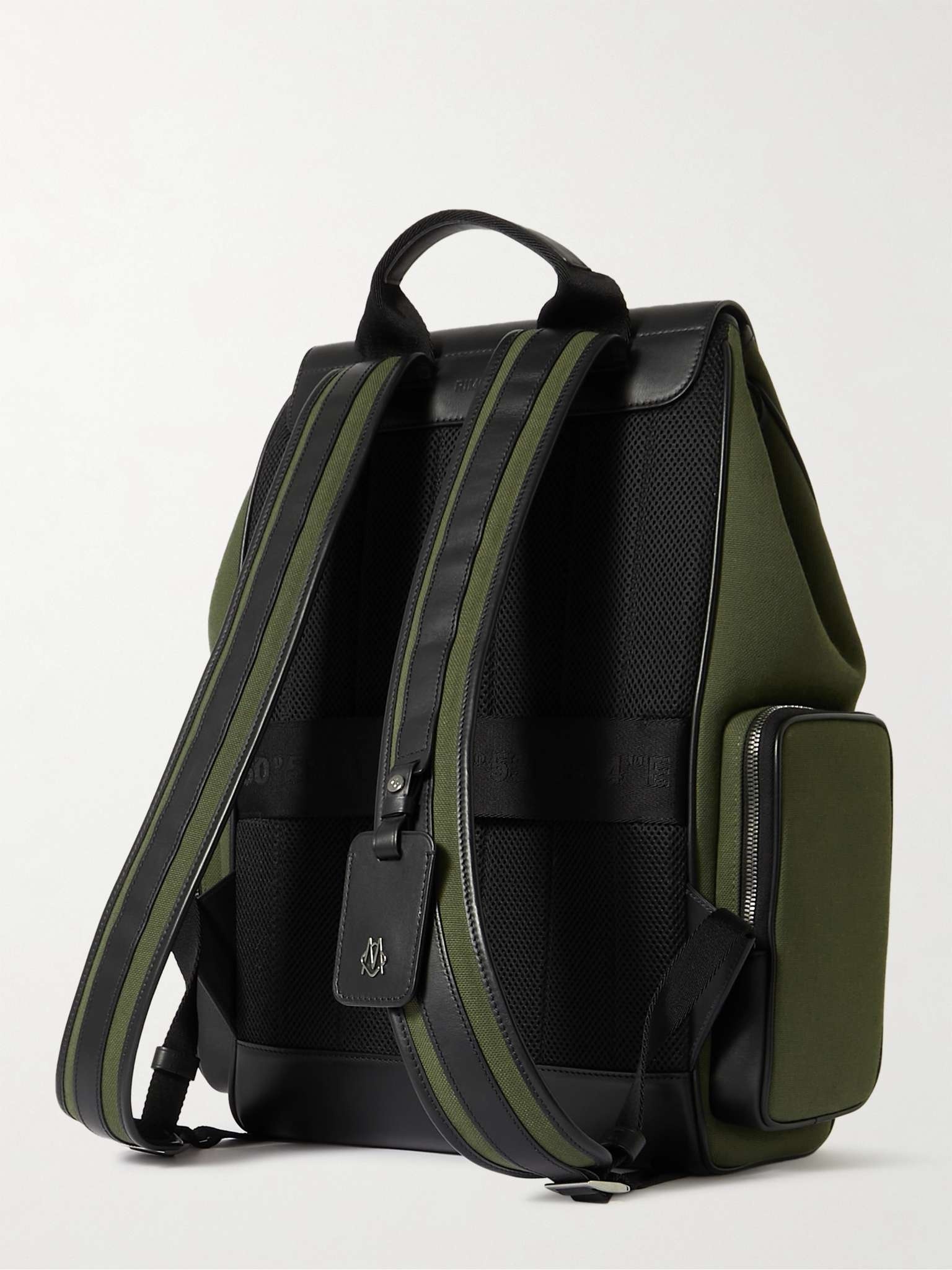 Leather and Canvas Backpack - 4