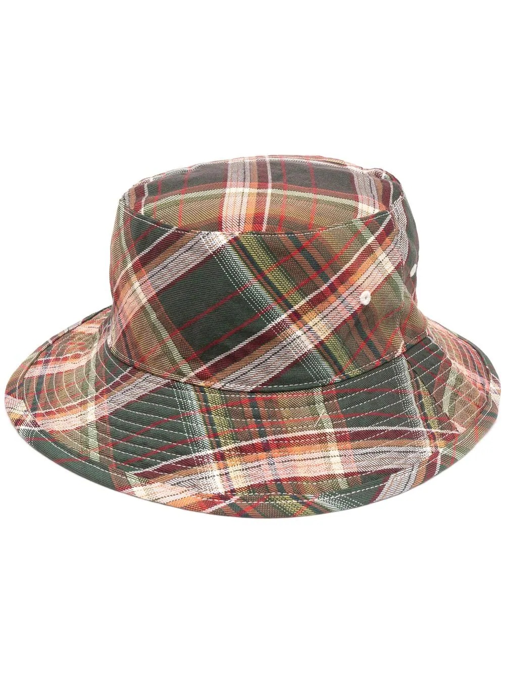 checked seersucker bucket hat - 1