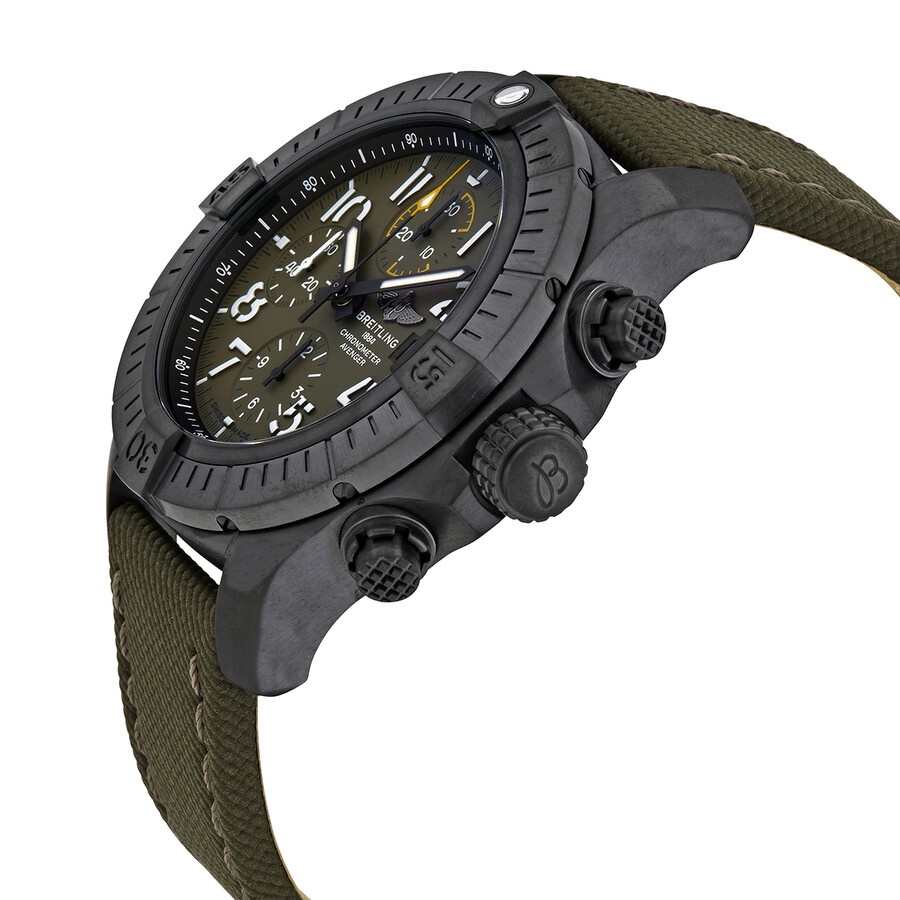 Breitling Avenger Night Mission Chronograph Automatic Chronometer Khaki Green Dial Men's Watch V1331 - 2