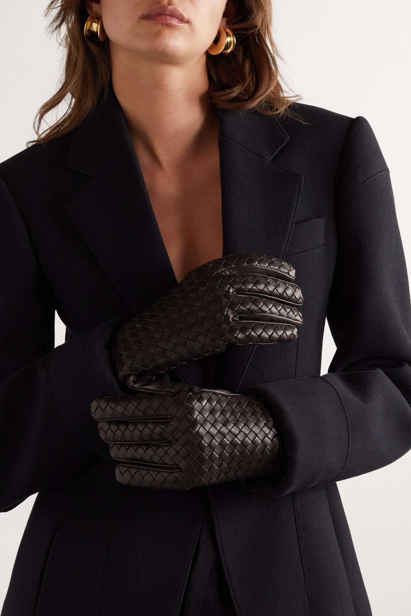 Intrecciato leather gloves - 2