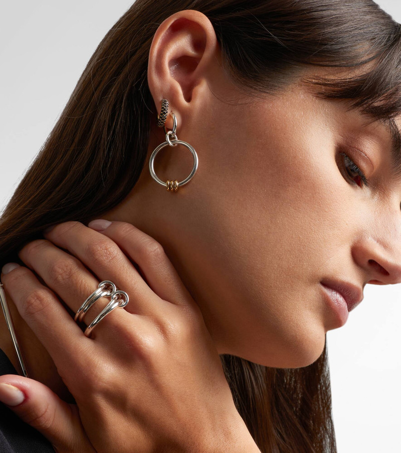 Spinelli Kilcollin Macro Hoop 18kt yellow gold single earring with diamonds outlook