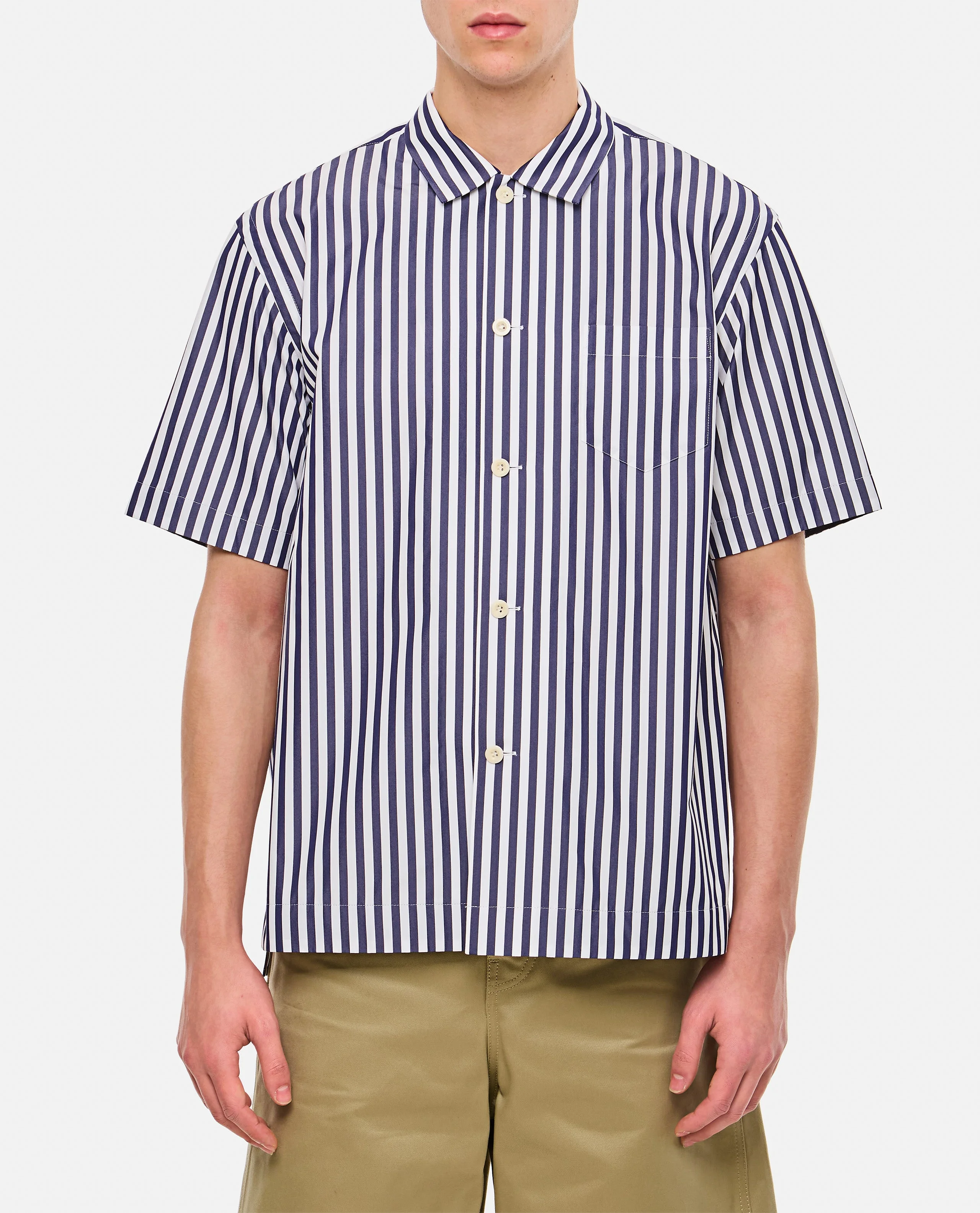 Sacai Men Cotton Poplin Shirt - 1