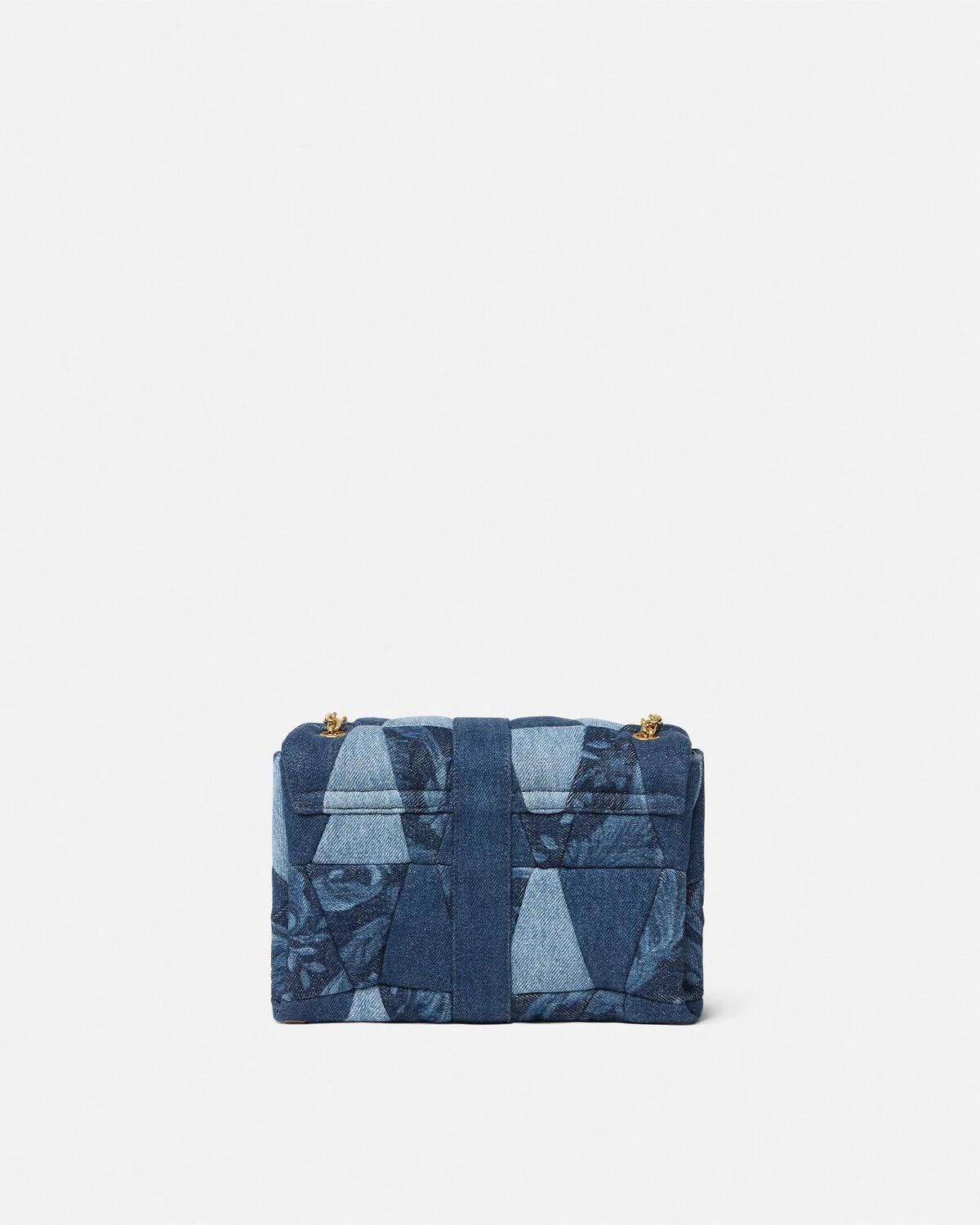 VERSACE Kleio Denim Quilted Shoulder Bag | REVERSIBLE