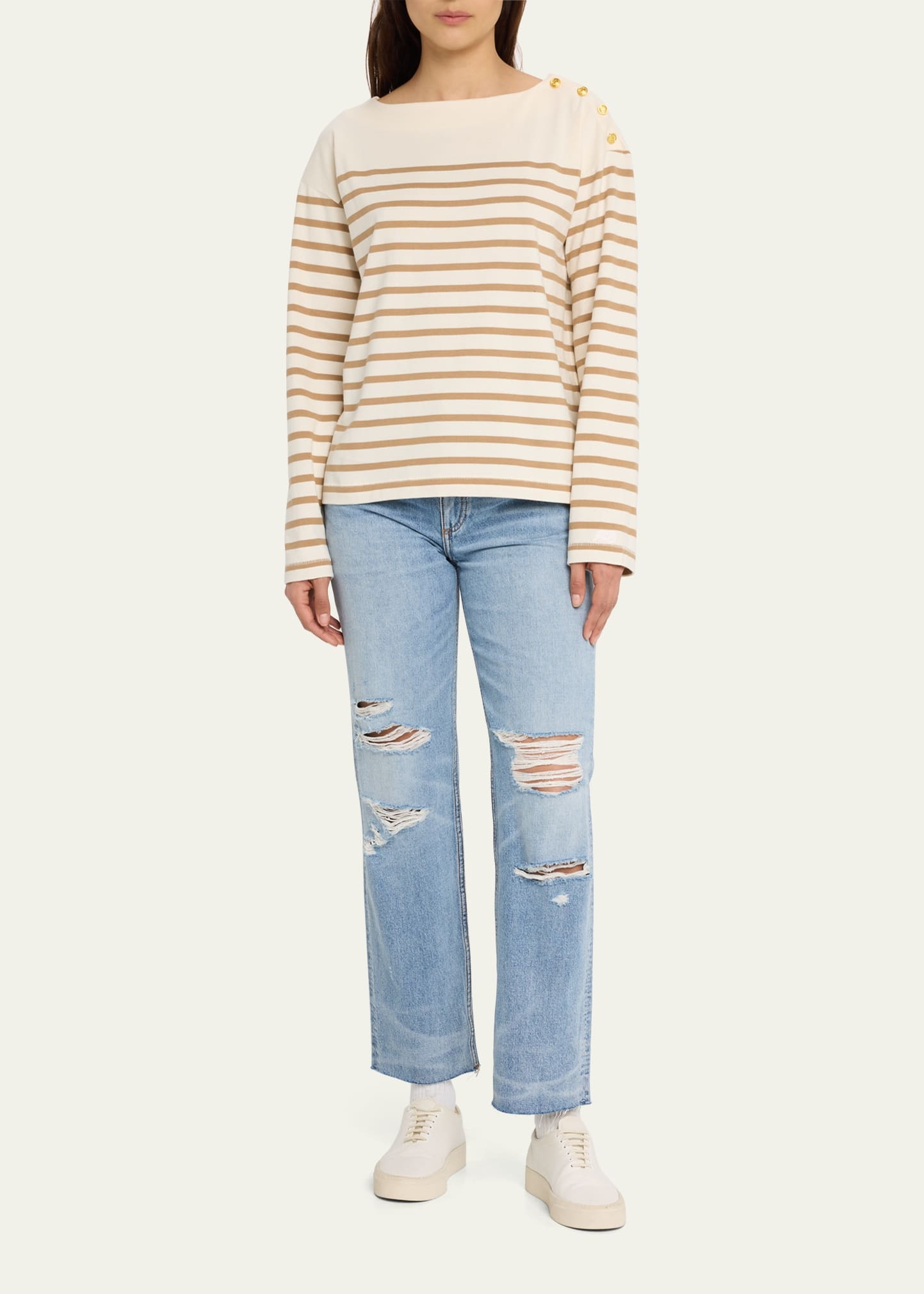 Bardot Striped Long Sleeve Top - 2