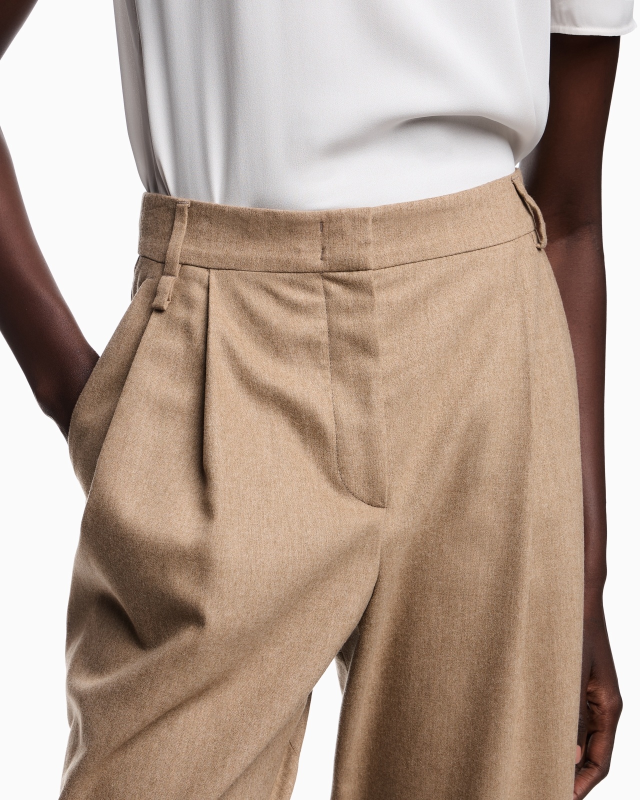 ICON WOOL FLANNEL TROUSERS WITH PLEATS - 5