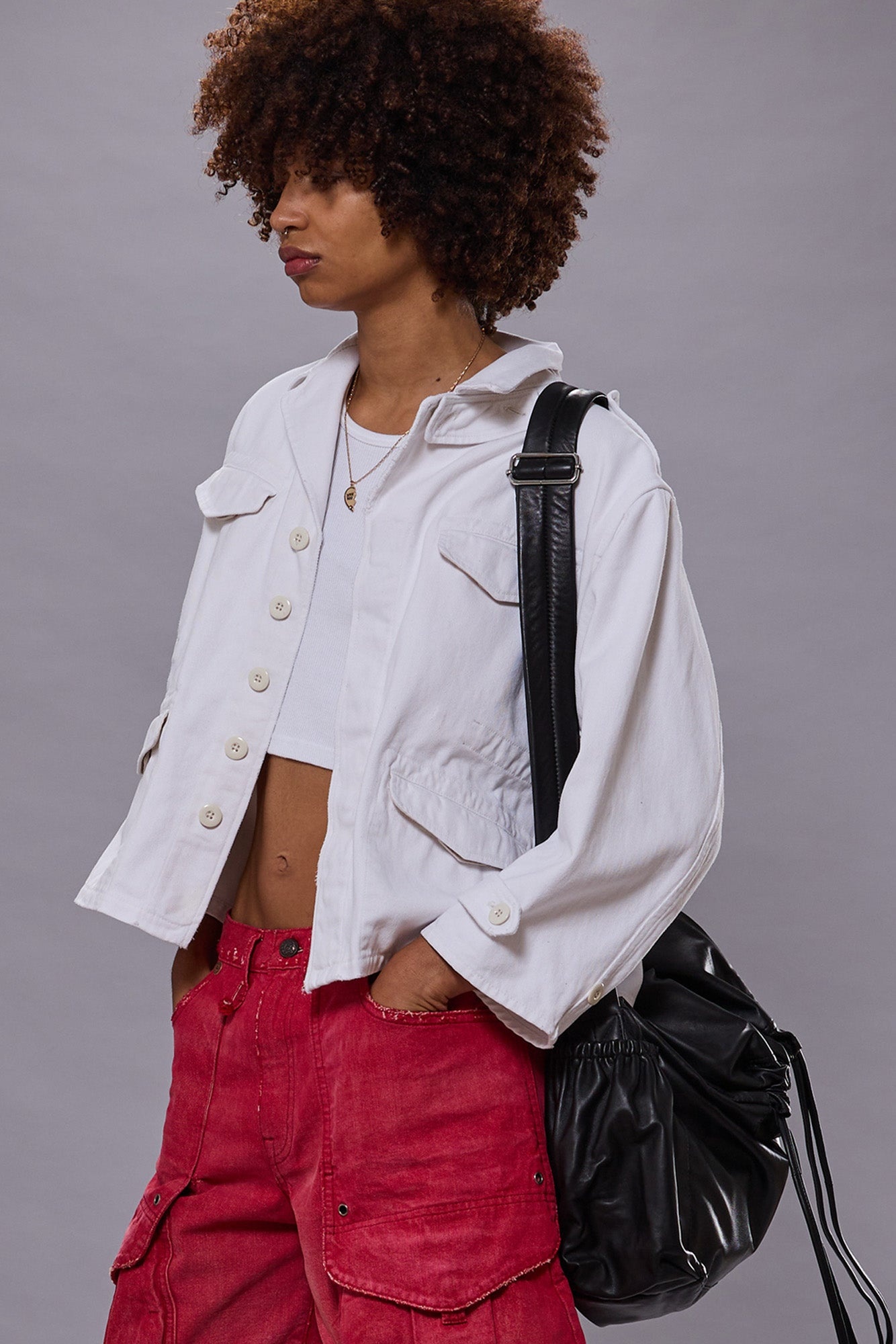 BOXY ARMY JACKET - WHITE - R13 - 3