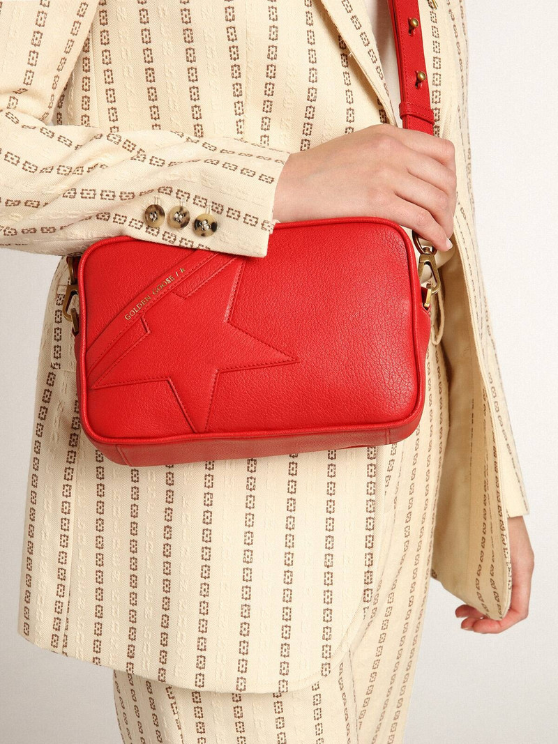 Women’s Star Bag in bright red leather 3