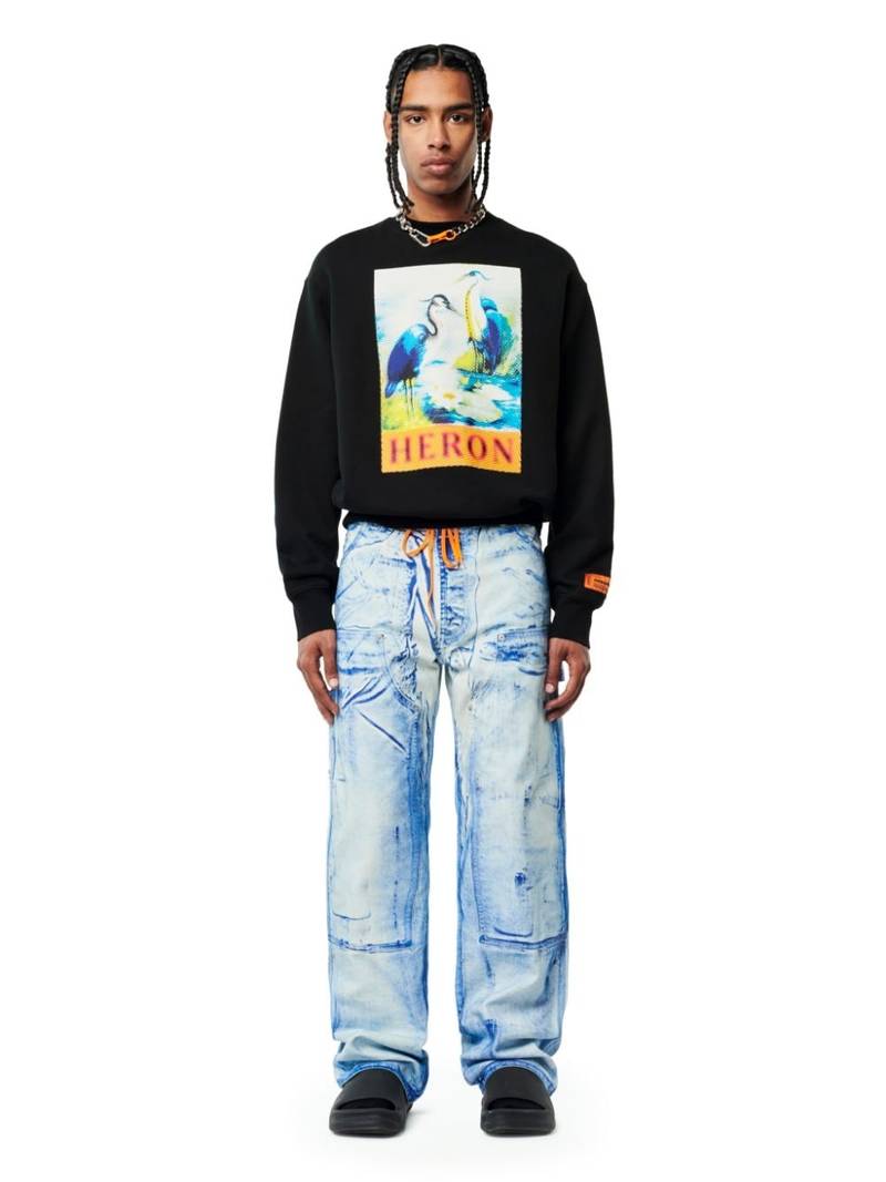 Heron Preston HALFTONE HERON Crewneck collar outlook
