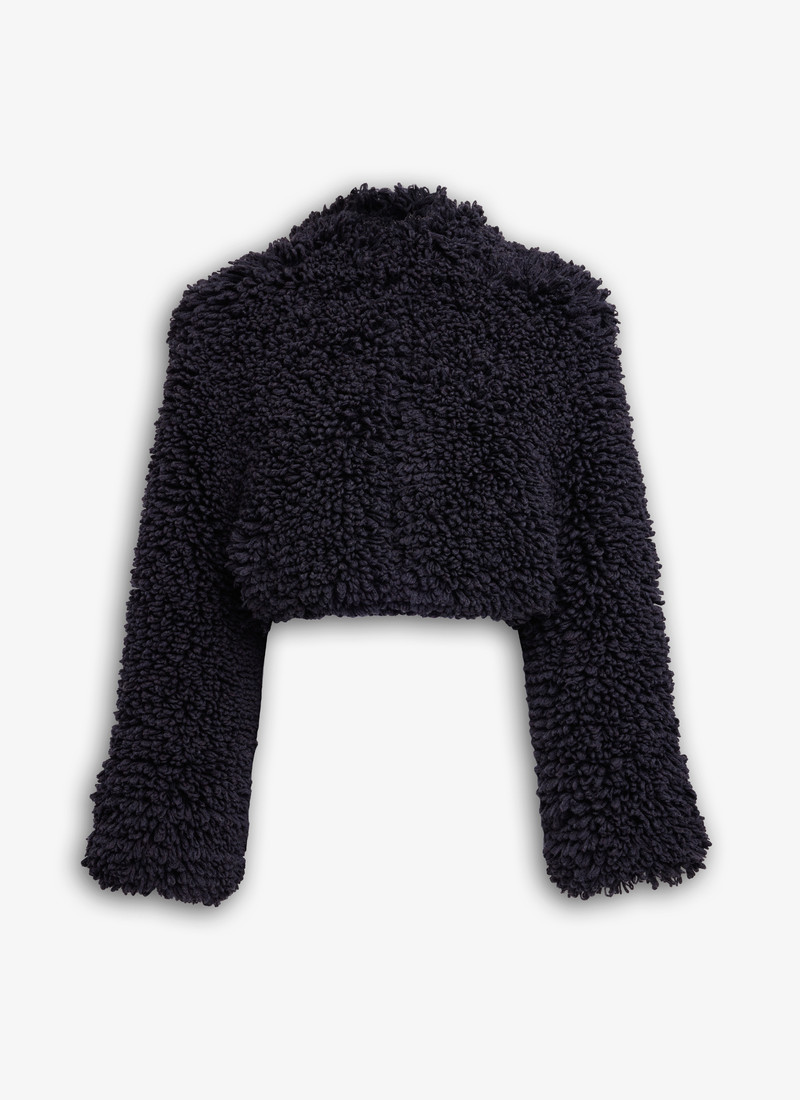 SHORT JACKET IN KNITTED FUR - 1