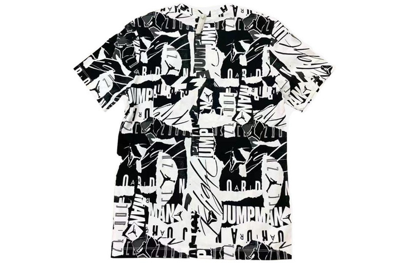 Jordan Men's Air Jordan Graffiti Full Print Pullover Round Neck Short Sleeve Black White T-Shirt DA9878-010 outlook