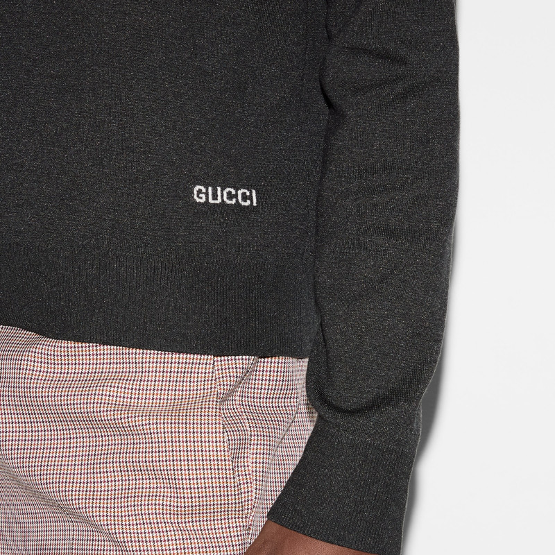 Silk cotton sweater with intarsia 5