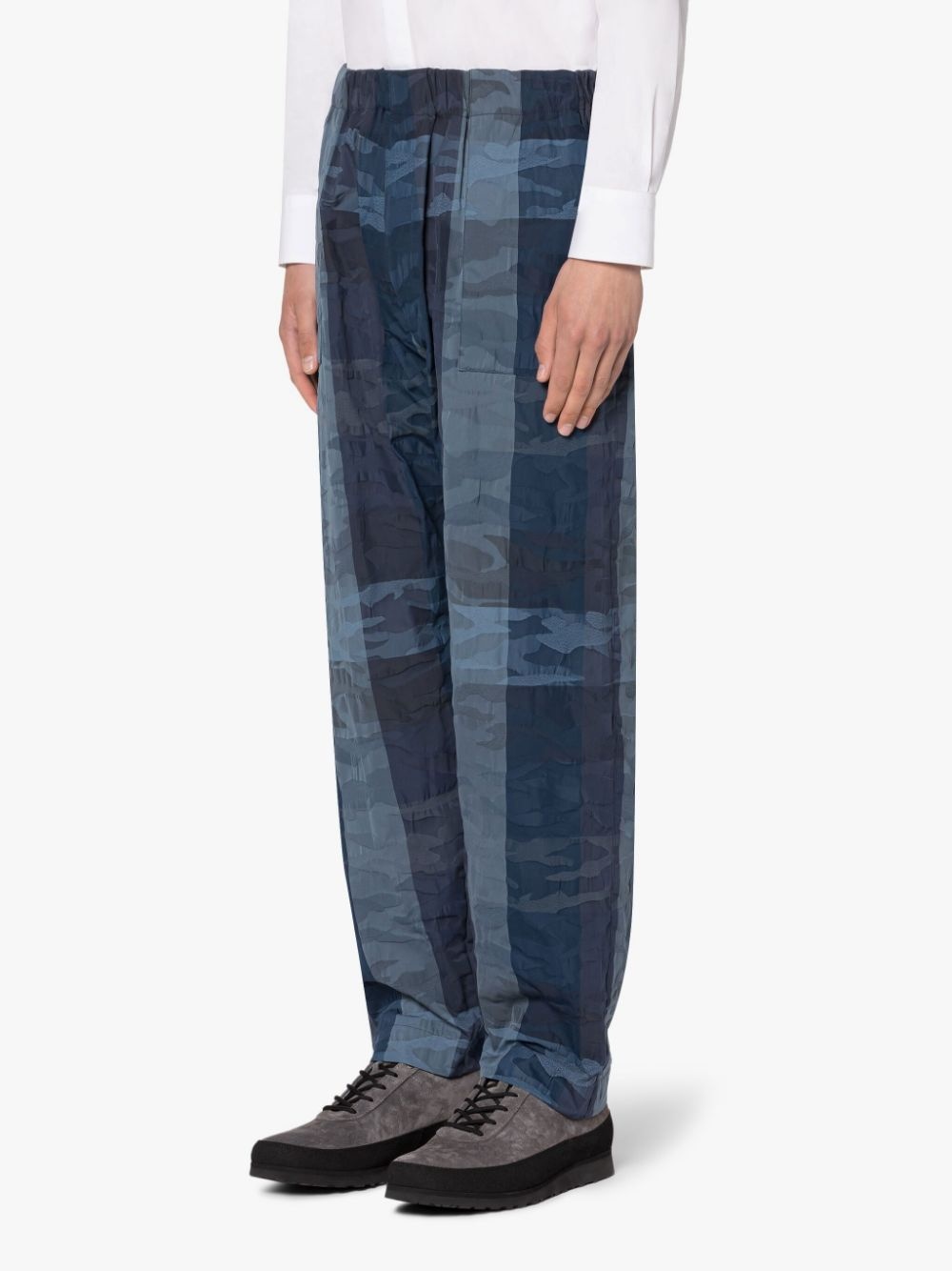 CAPTAIN NAVY CAMO COTTON & NYLON TROUSERS - 3