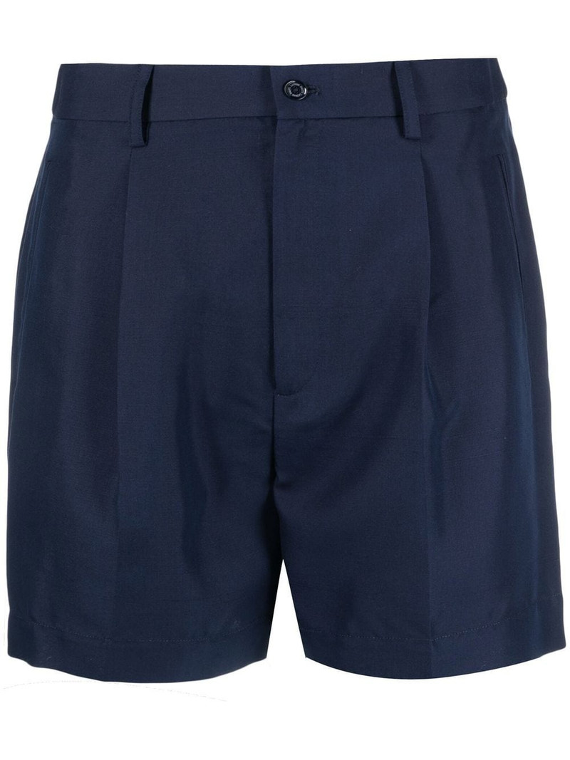 pleated silk shorts 1