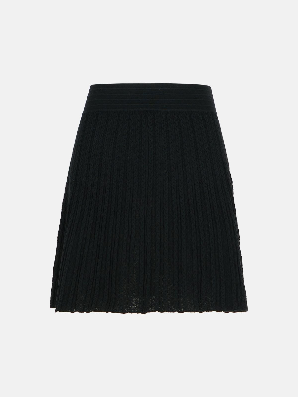 'KAYLA' BLACK WOOL SKIRT - 1