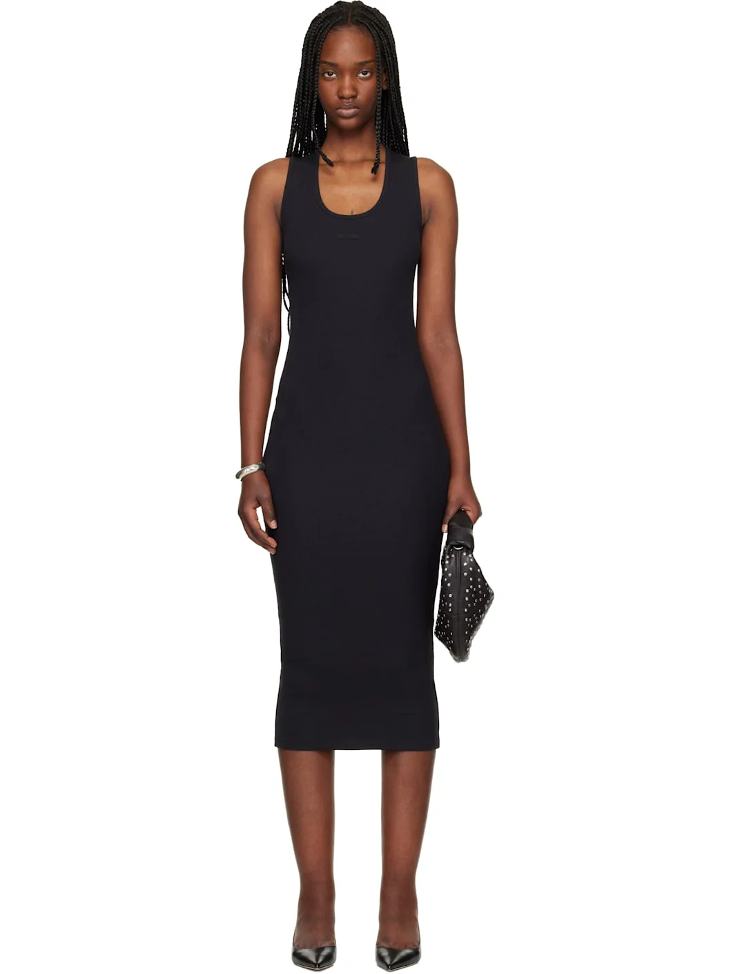 Black Fitted Tank Maxi Dress - 1