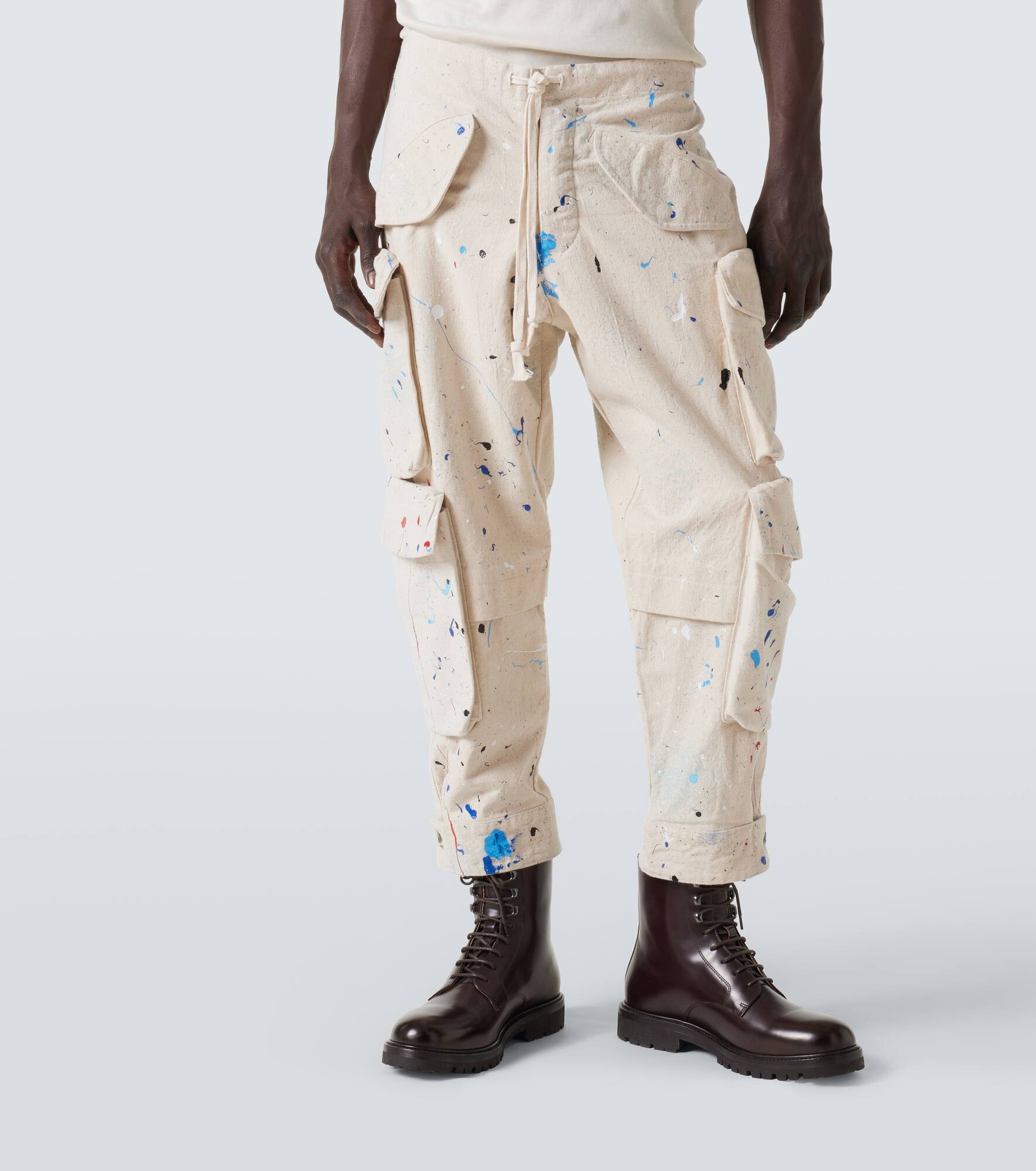Painters printed cotton cargo pants - 3