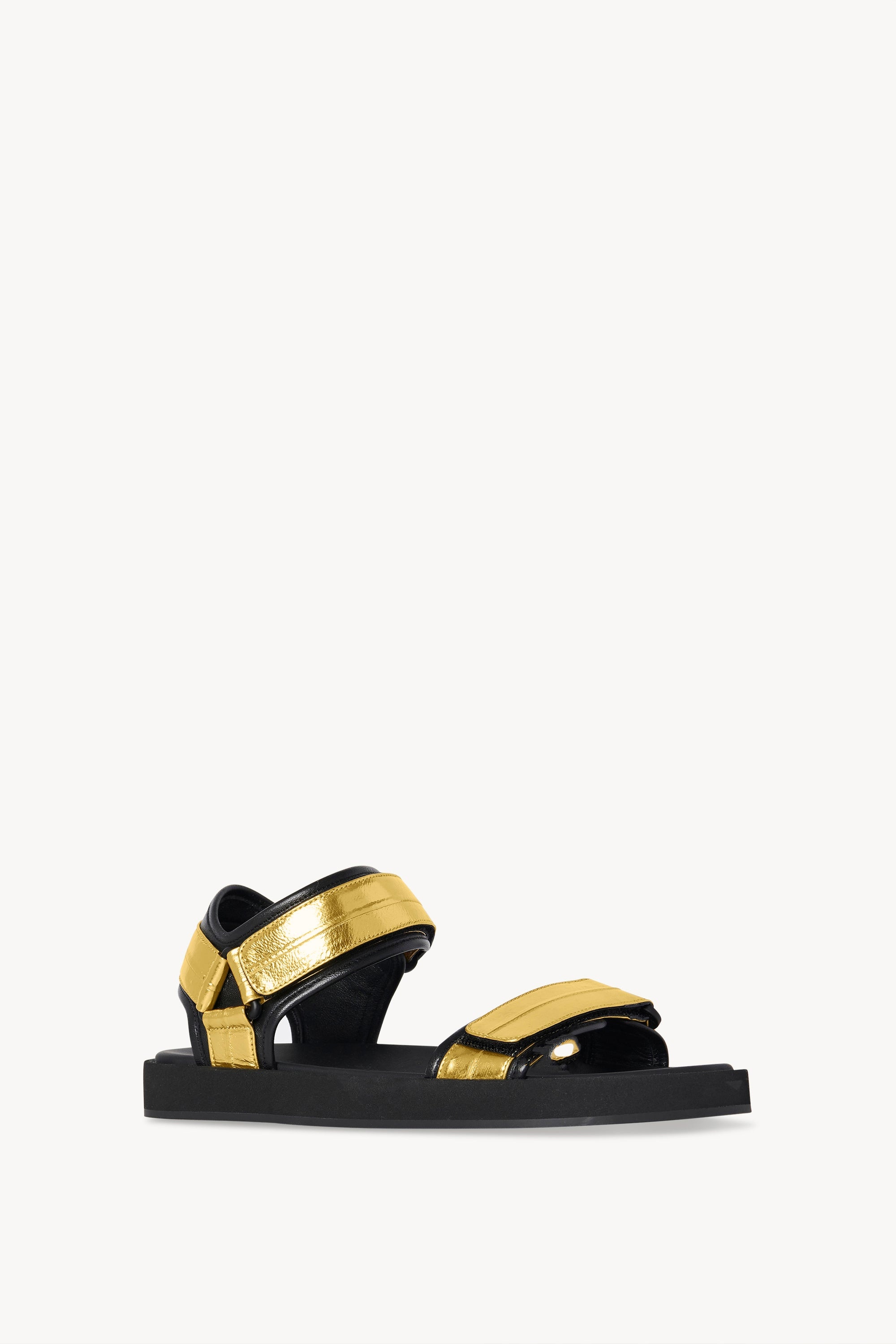 Hook-And-Loop Sandal in Eel and Leather - 2