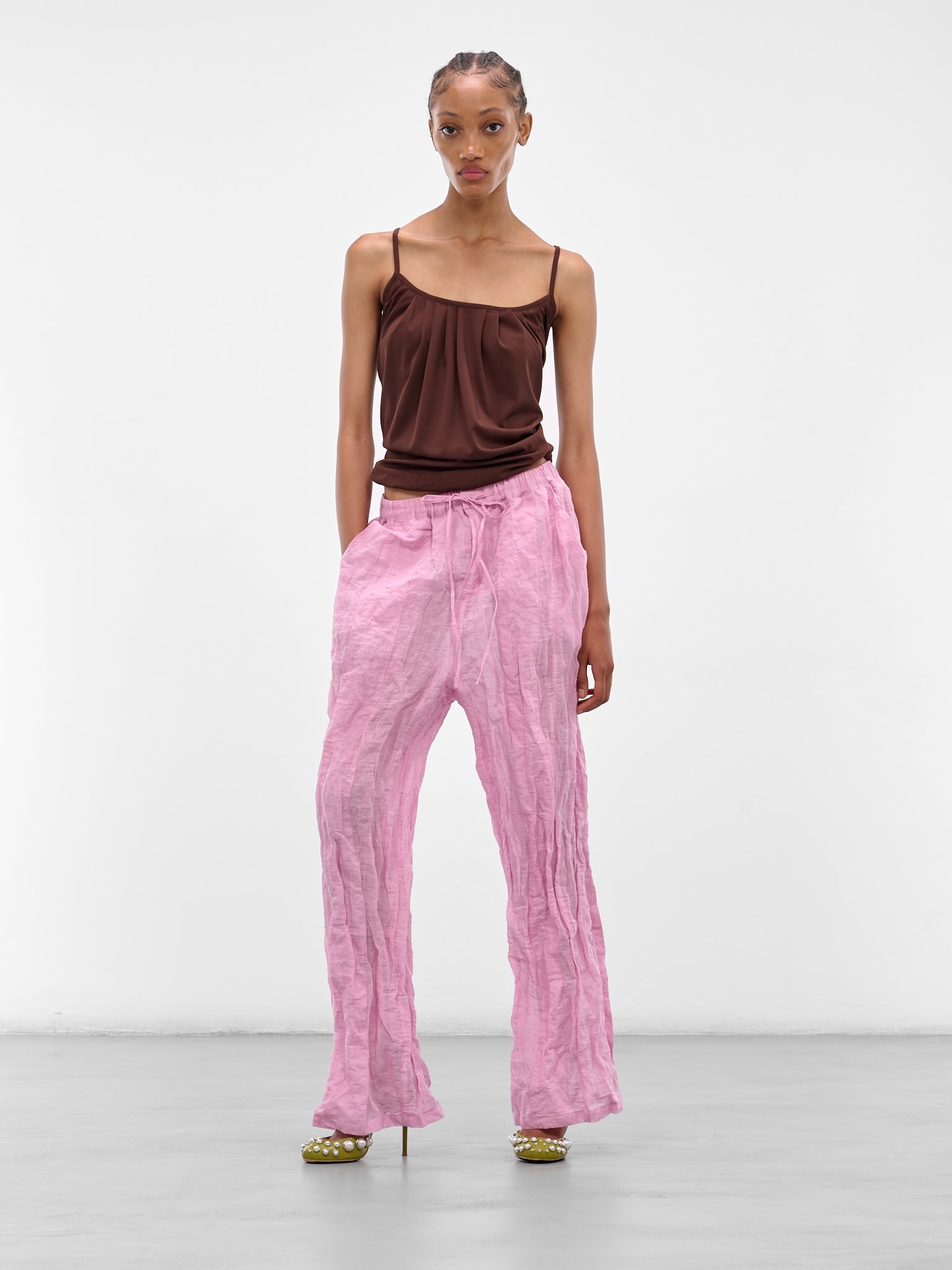 Pink Crushed Multi Panel Trousers - 6