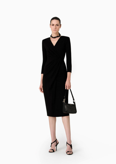 GIORGIO ARMANI Viscose-blend Milano-stitch midi dress outlook