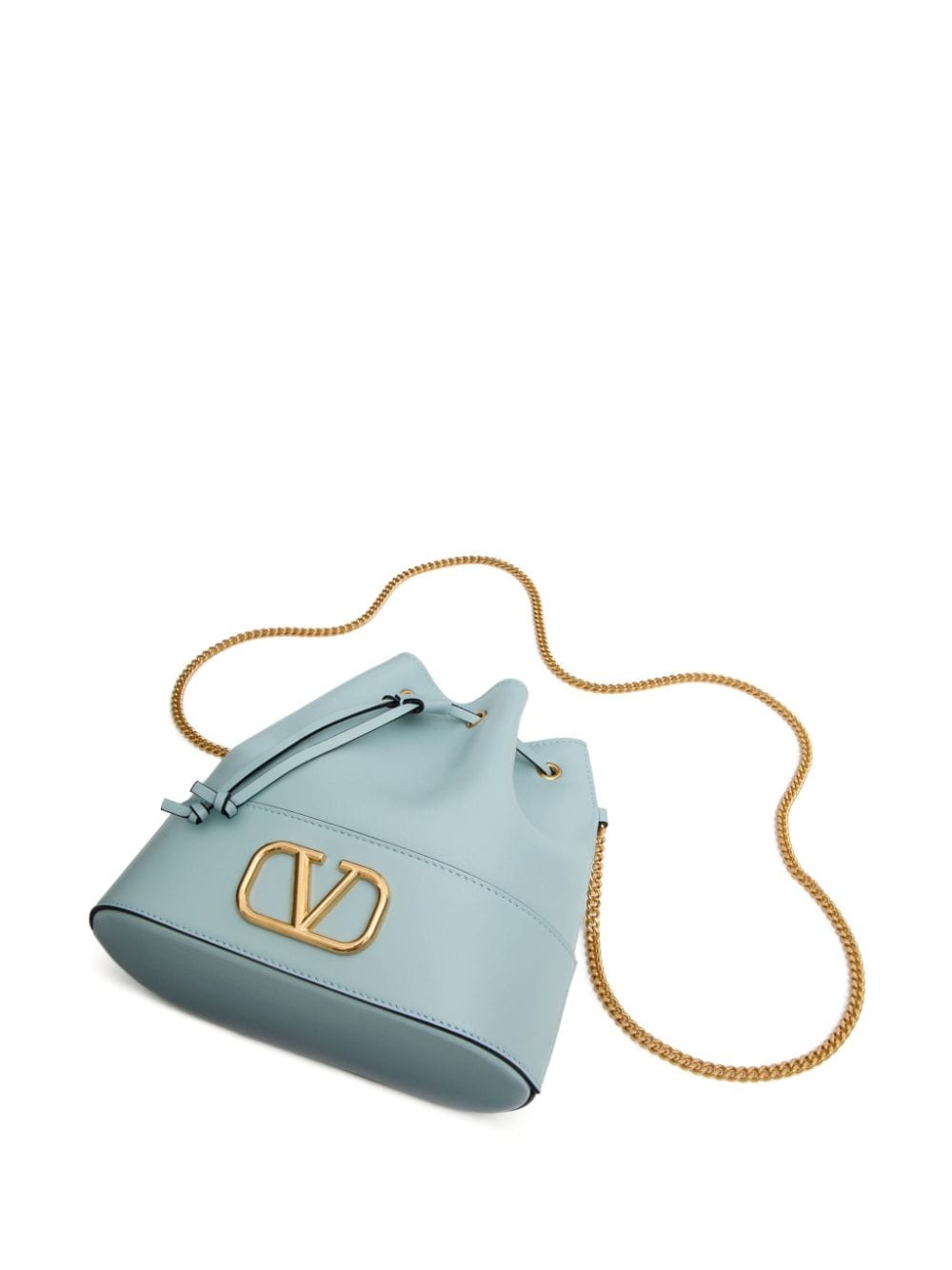 VLogo Signature leather bucket bag - 6