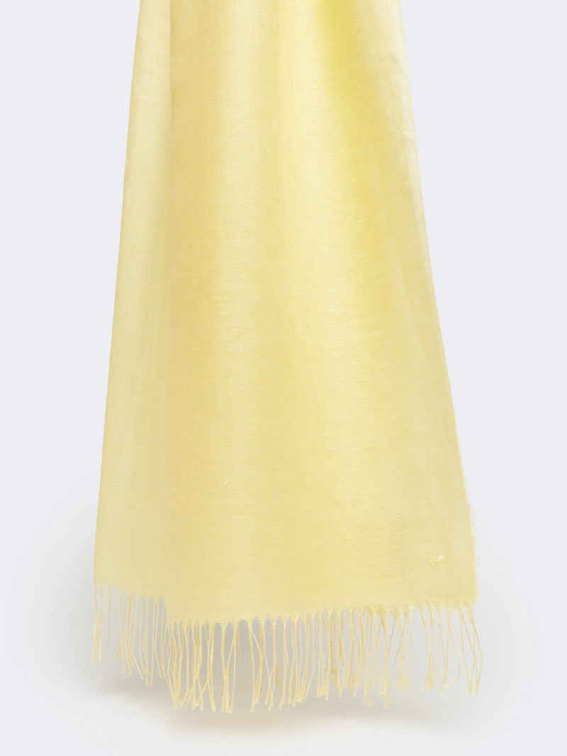 SIONBIO Linen stole with fringes - YELLOW 5