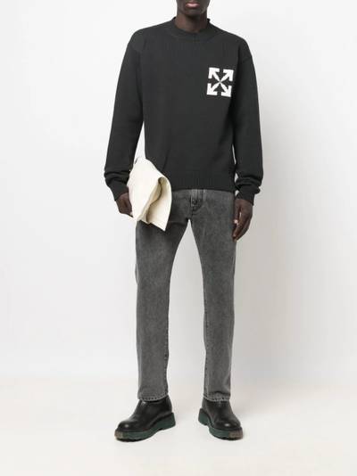 Off-White intarsia logo-knit jumper outlook