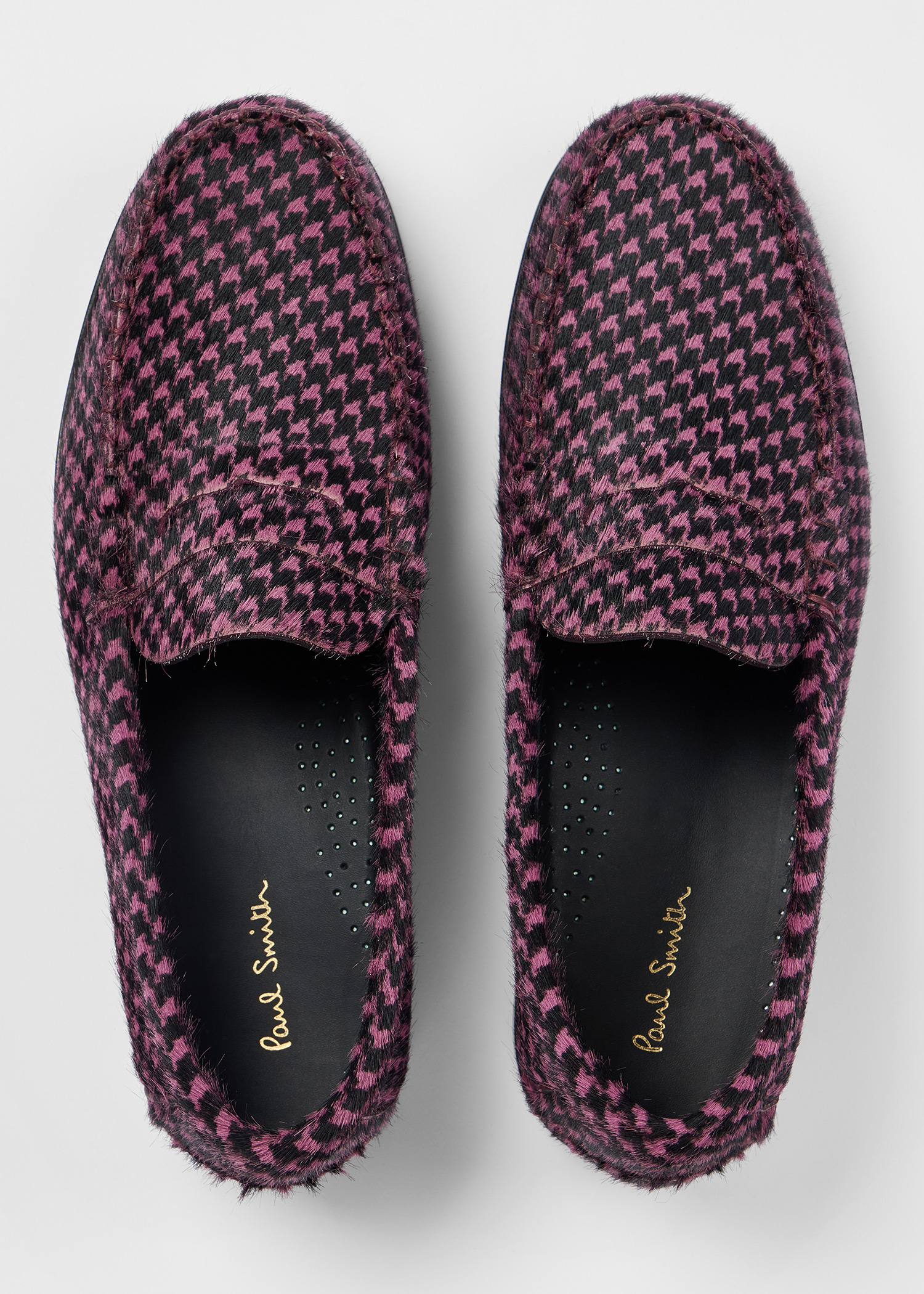 Purple Houndstooth 'Lido' Loafers - 5