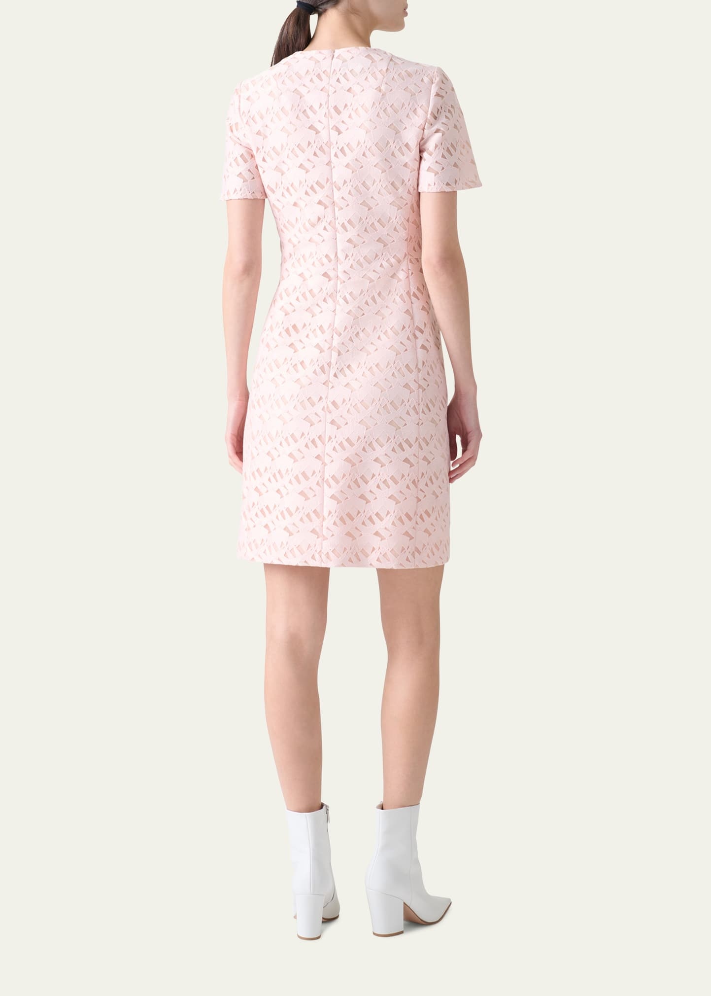 Tulle Techno Geometric Short Dress - 3