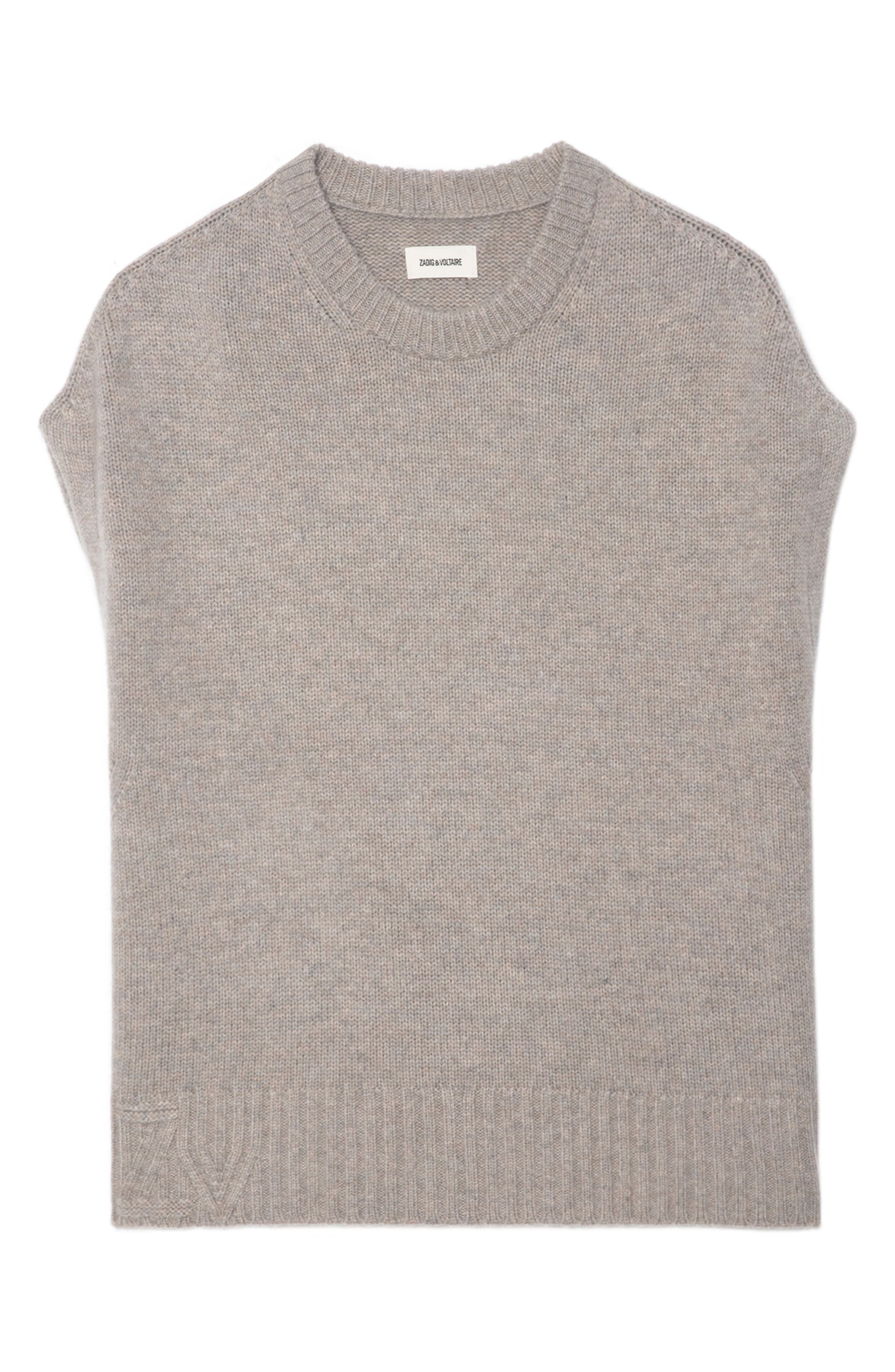 Zadig & Voltaire Darcy Short Sleeve Wool & Cashmere Sweater in Avoine at Nordstrom - 5