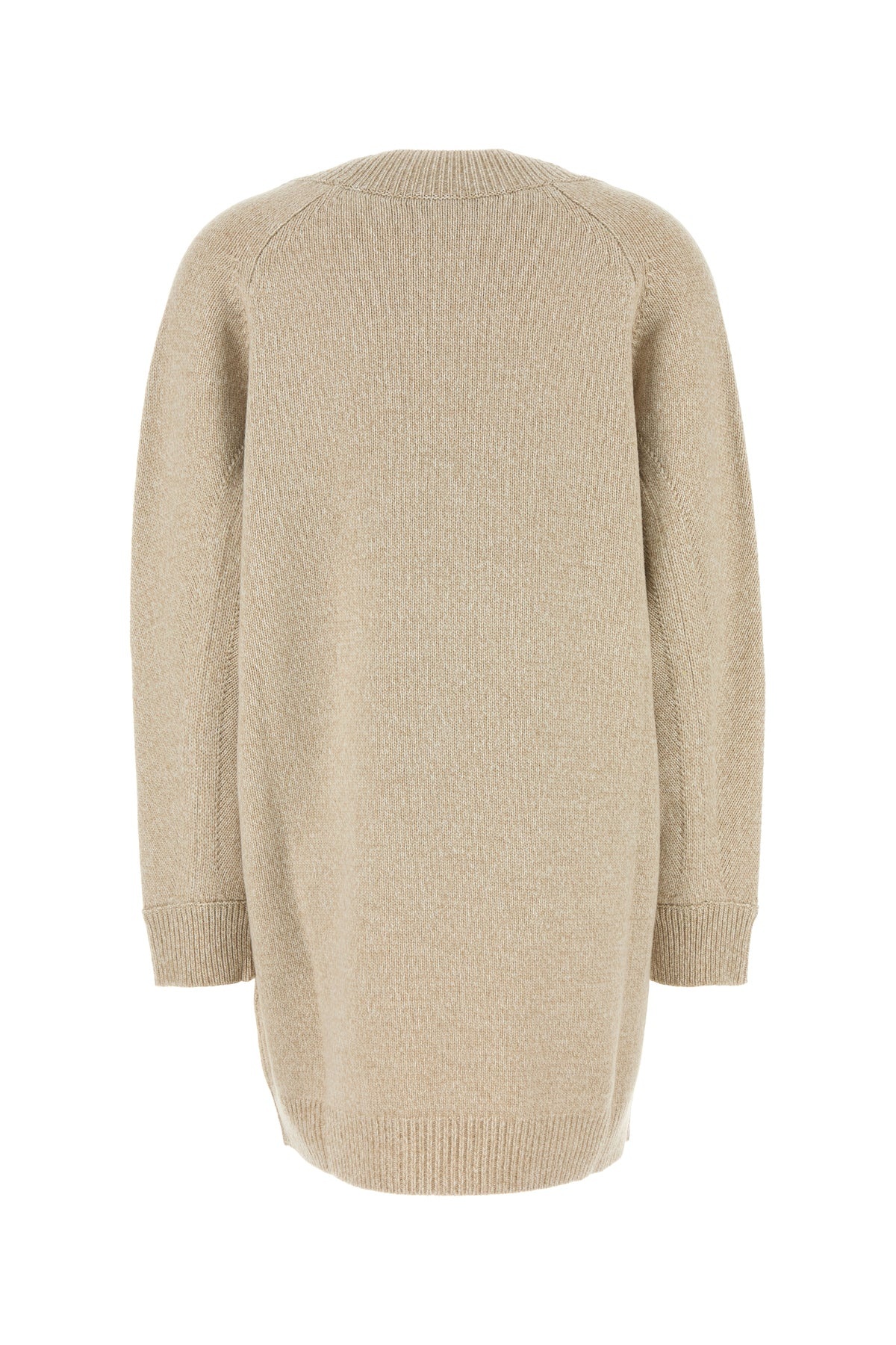 Melange beige wool blend sweater dress - 2