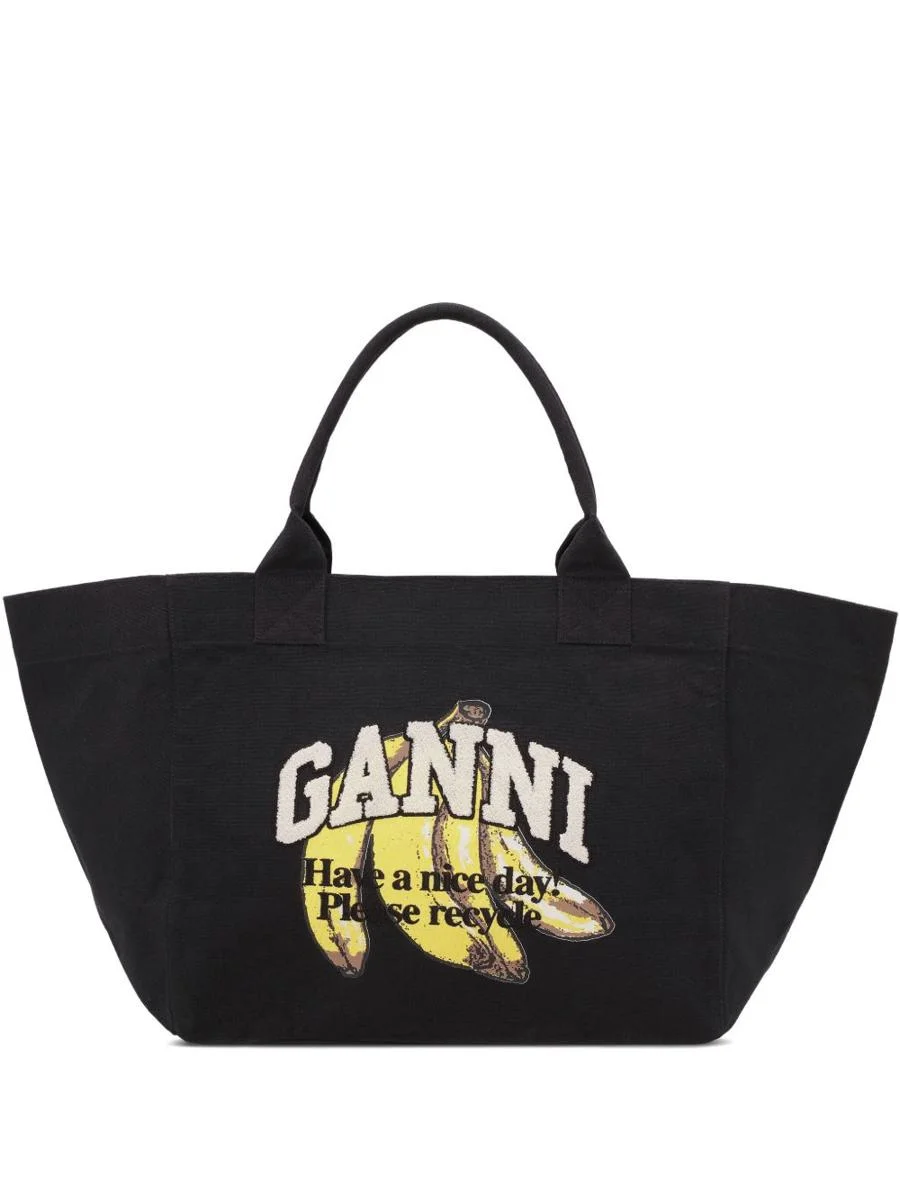 Ganni Organic Cotton Xxl Tote Bag - 1