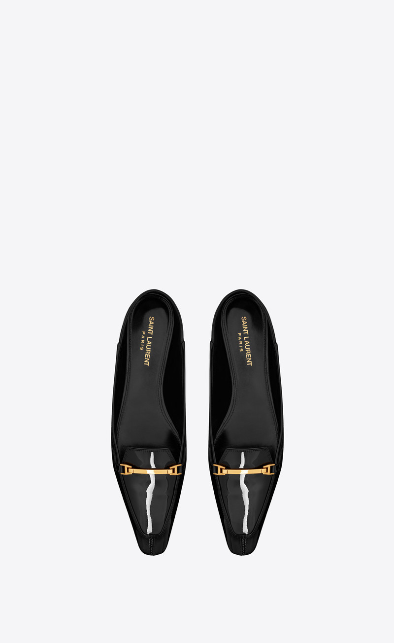 SAINT LAURENT chris slippers in patent leather outlook