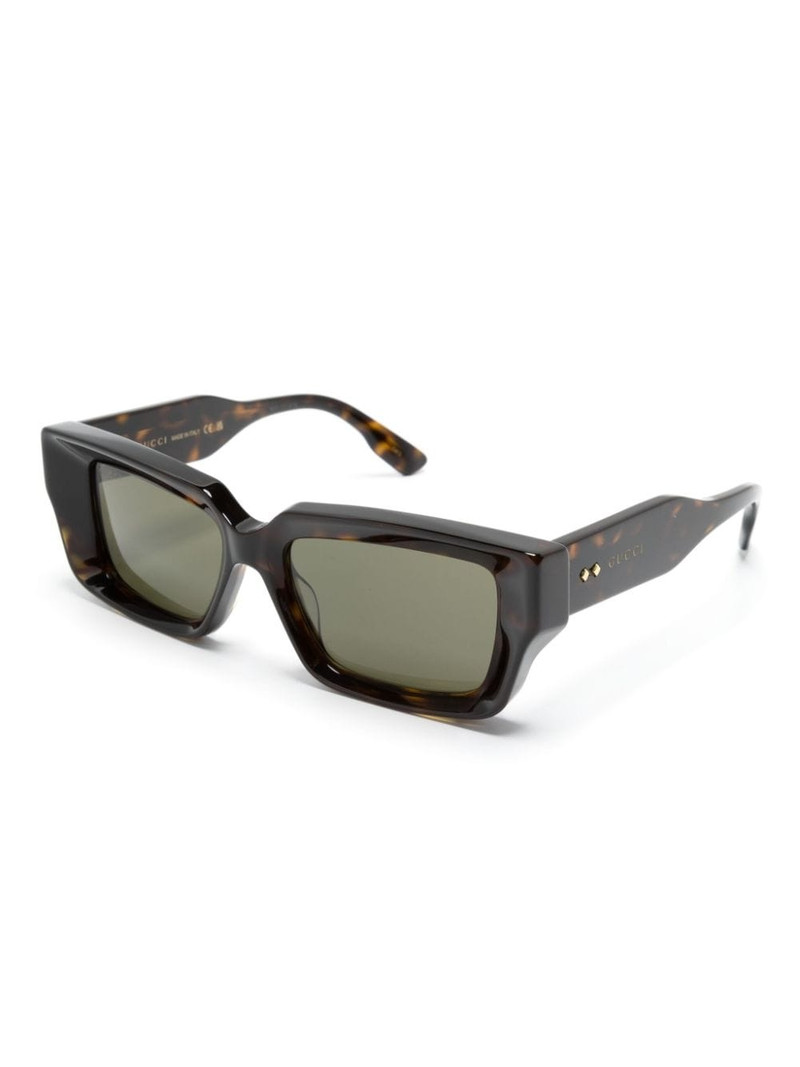 GUCCI tortoiseshell rectangle-frame sunglasses outlook