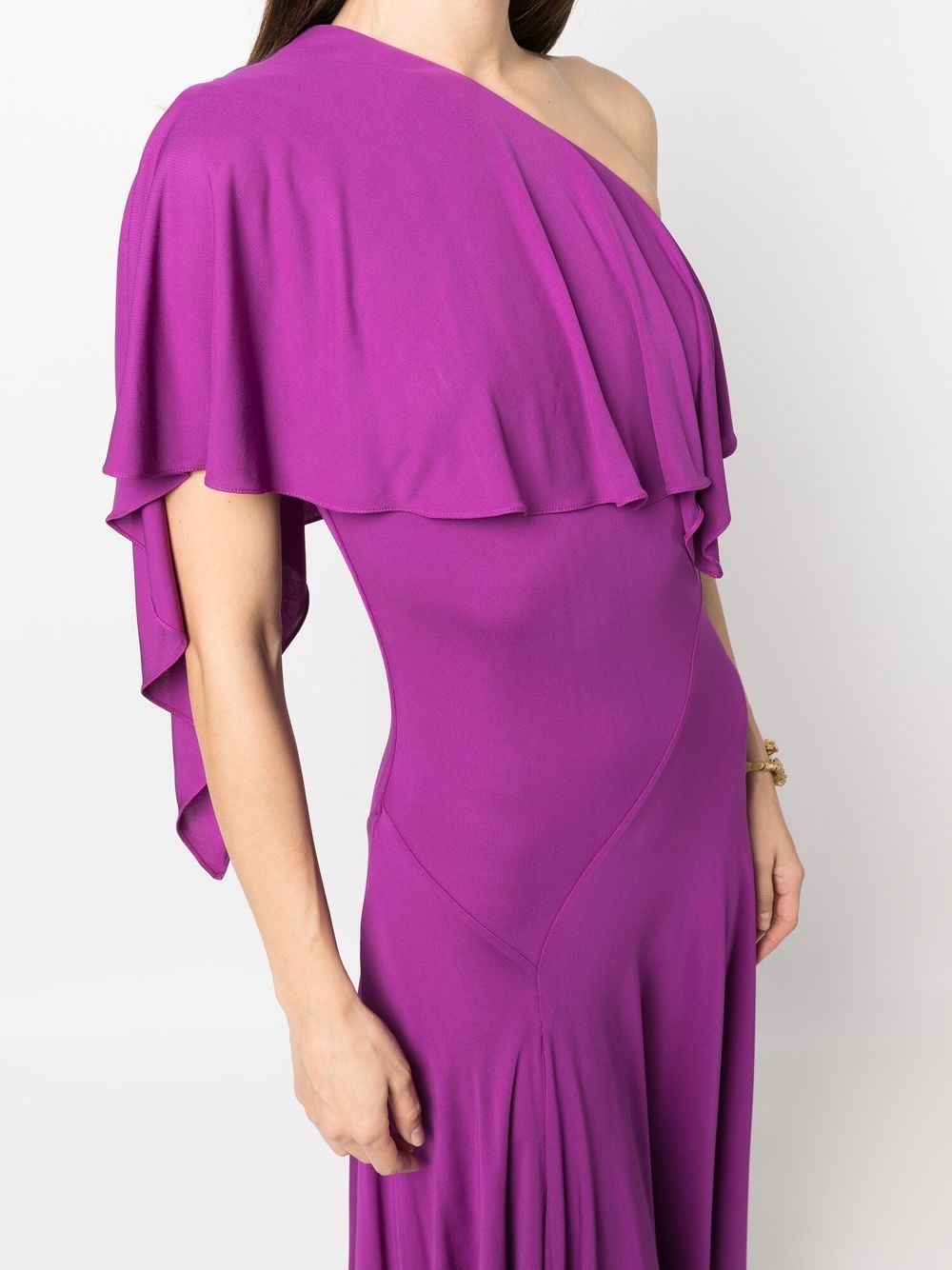 draped one-shoulder dress - 5