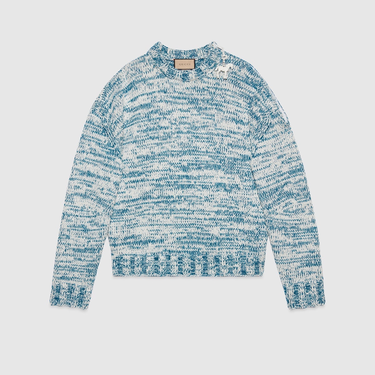 Knit wool sweater with label - 1