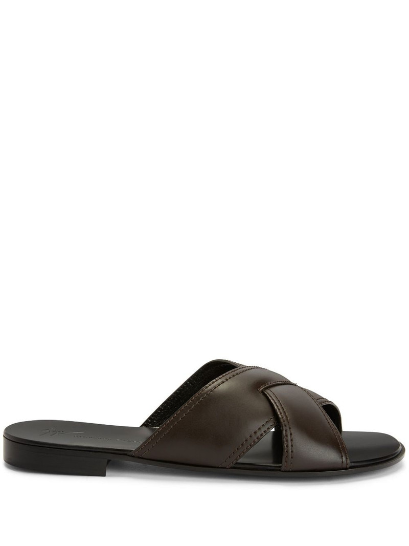 Flavio crossover leather slides 1