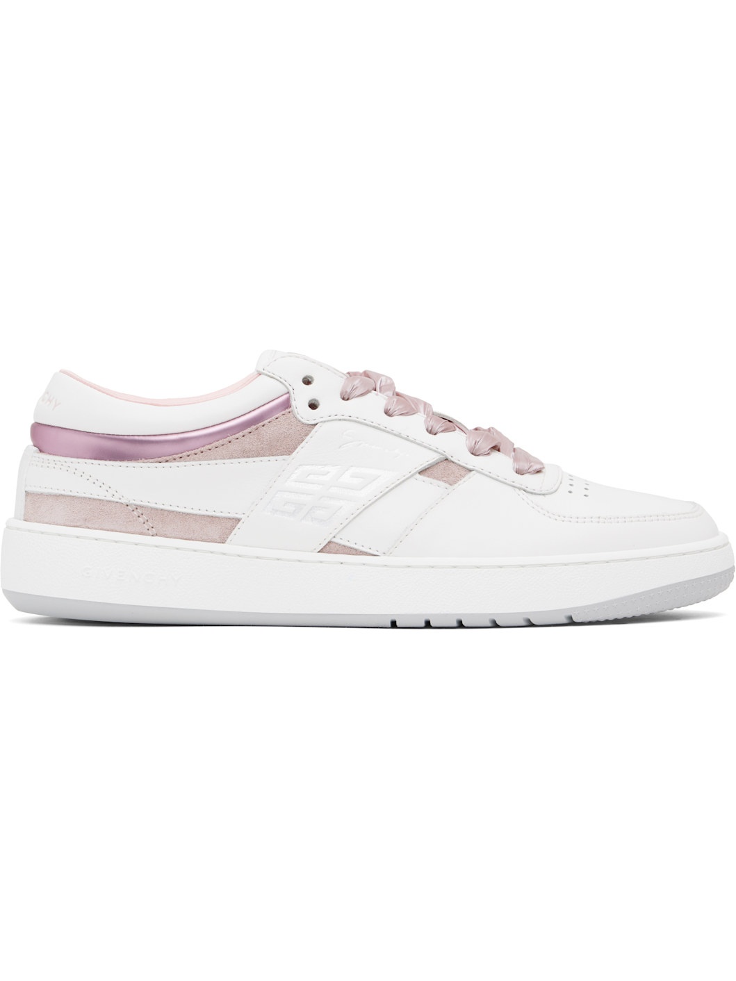 White & Pink G Move Sneakers - 1
