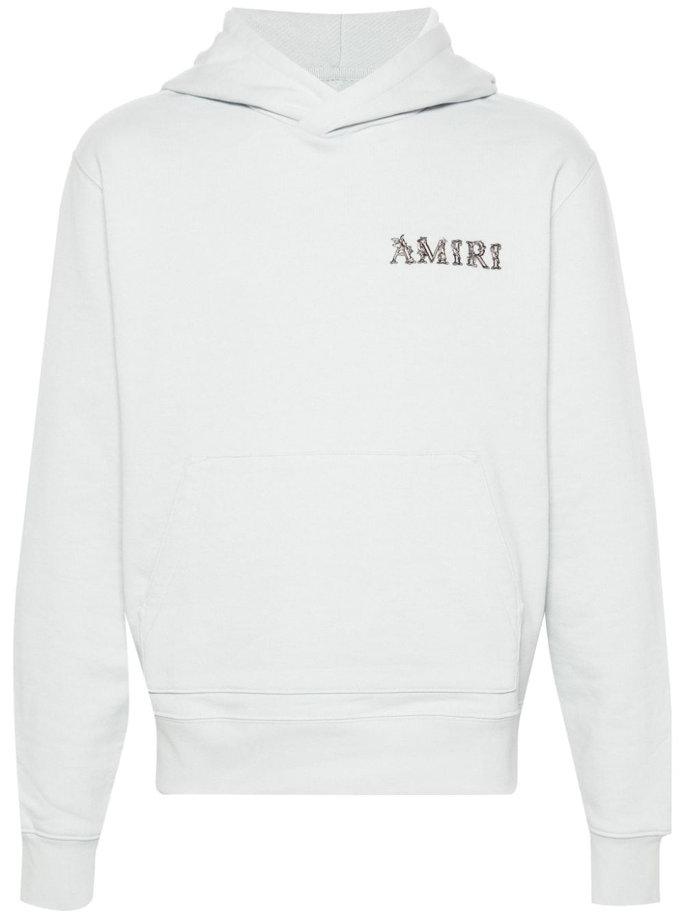 logo-embroidered cotton hoodie - 1