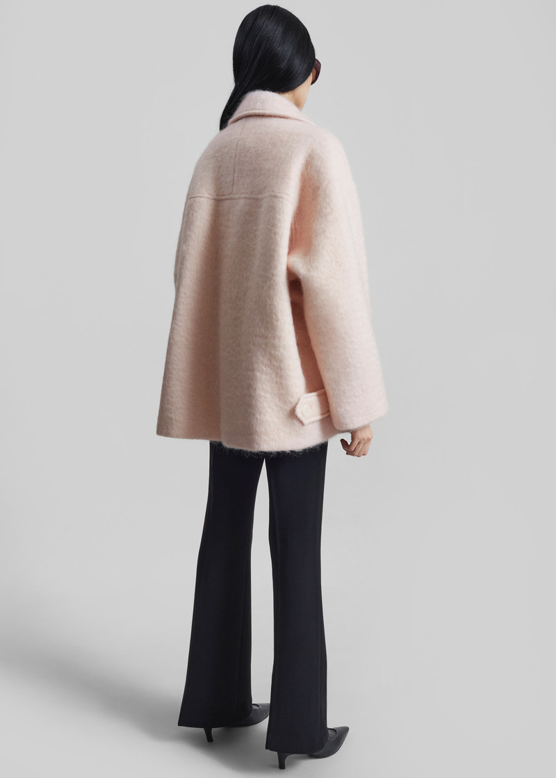 Odeone Brushed Wool Peacoat - Faded Pink 9