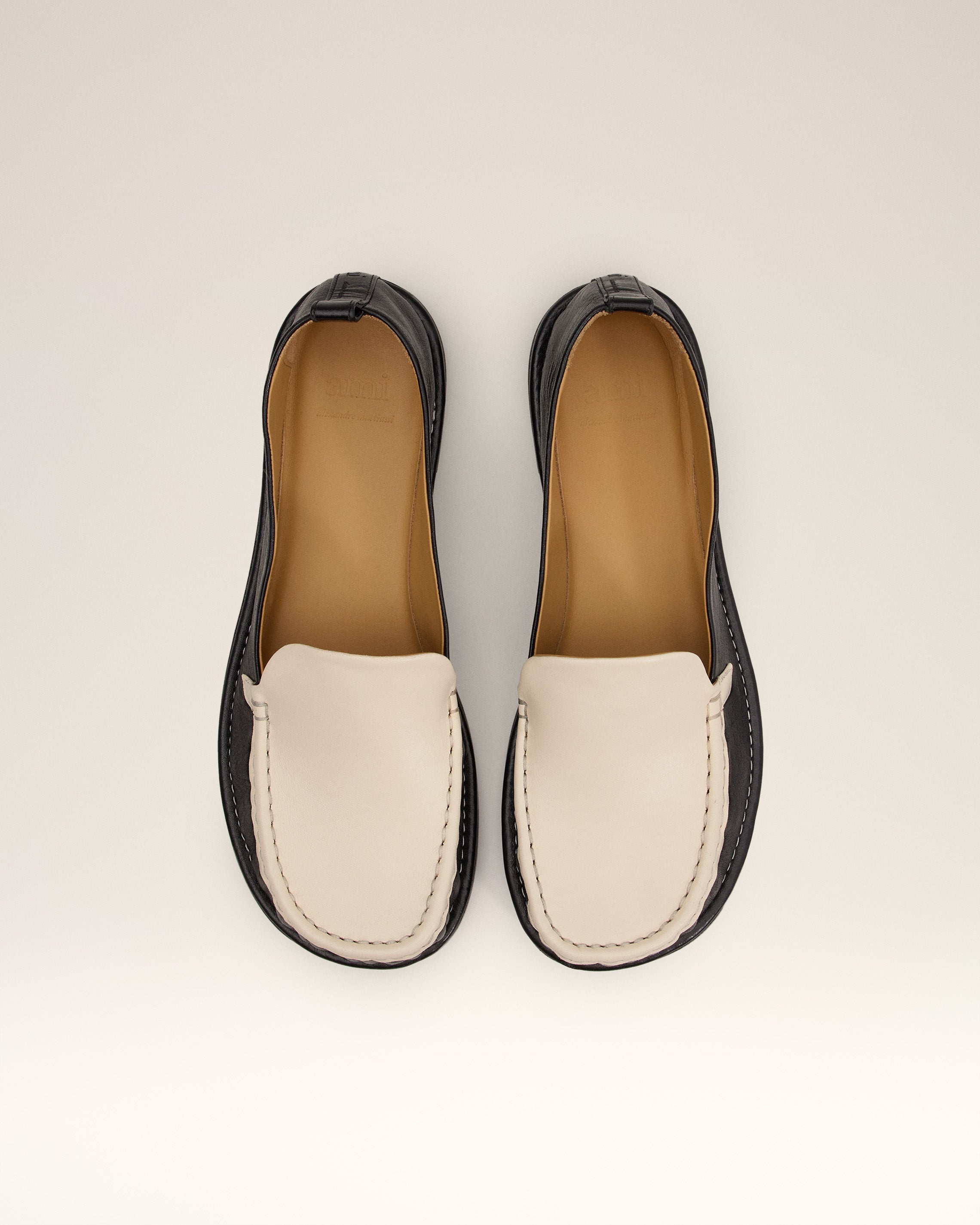BLACK LEATHER MIDI LOAFERS - 5