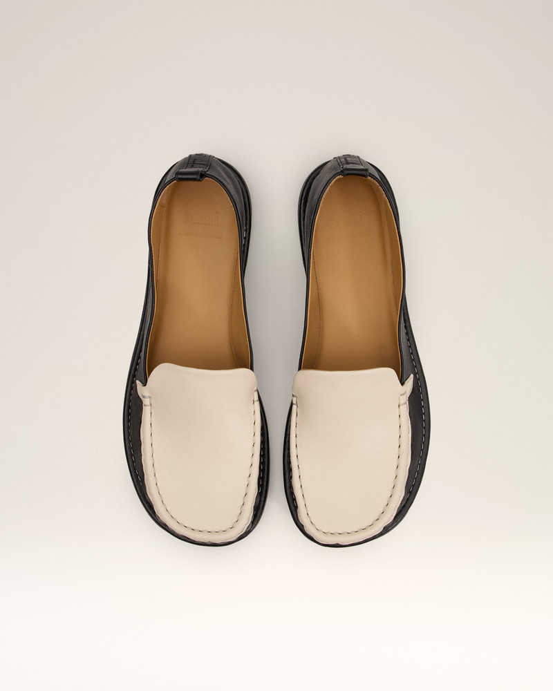 BLACK LEATHER MIDI LOAFERS 5
